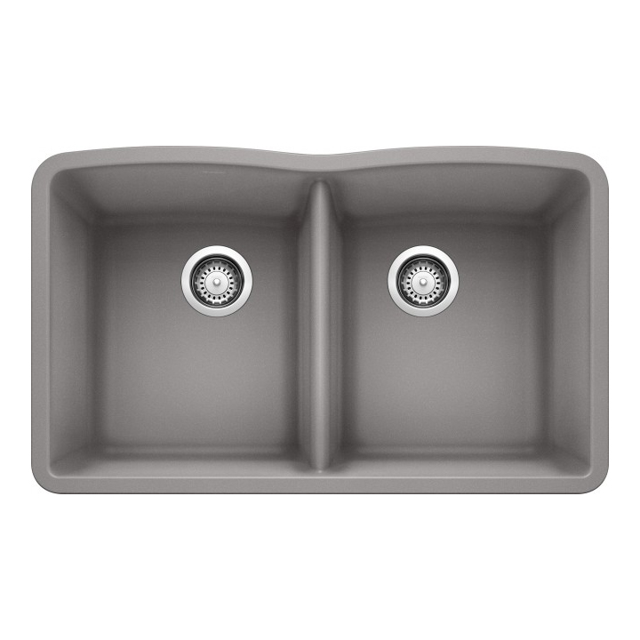 Equal Double Metallic Gray Sinks