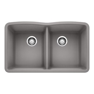 Equal Double Metallic Gray Sinks