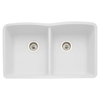 Equal Double Bowl White Sinks